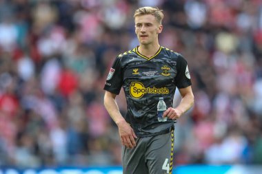 Southampton 'dan Flynn Downes Sky Bet Şampiyonası play-off final maçı sırasında Leeds United ile Southampton Wembley Stadyumu, Londra, 26 Mayıs 2024 