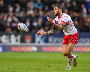 St. Helens takımından Daryl Clark, 24 Mayıs 2024 'te St Helens-Leeds Stadyumu' nda oynanan 12. 