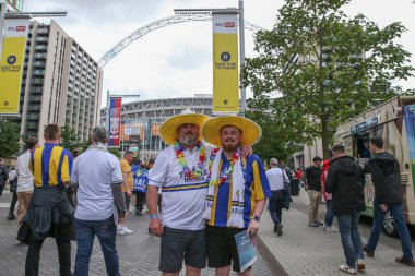 Leeds taraftarları Wembley 'e 26 Mayıs 2024' te Wembley Stadyumu 'nda Leeds United ve Southampton maçında geldiler. 