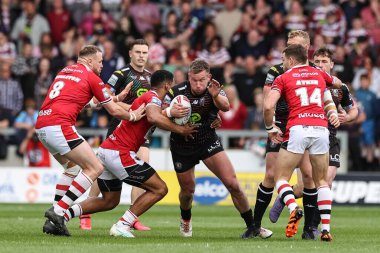 Wigan Warriors 'dan Mike Cooper, Salford Red Devils - Wigan Warriors maçında Salford Red Devils - Salford Community Stadyumu, Eccles, Birleşik Krallık, 26 Mayıs 2024' te oynanan 12. 