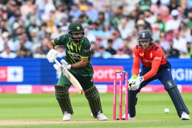 Fakhar Zaman of Pakistan clips the ball away for a single during the Vitality T20 International Series match England vs Pakistan at Edgbaston, Birmingham, United Kingdom, 25th May 2024  clipart