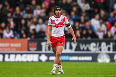 St. Helens 'ten Jonny Lomax, Betfred Süper Lig 12. raundunda St Helens' e karşı Leeds Gergedanları maçı sırasında St Helens, St Helens Stadyumu, 24 Mayıs 2024 