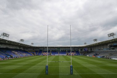 Warrington Wolves 'un evindeki Halliwell Jones Stadyumu' nun genel görünümü, Betfred Süper Lig 13. Raundu öncesinde Warrington Wolves Wigan Warriors 'a karşı Halliwell Jones Stadyumu, Warrington, 1 Haziran 2024