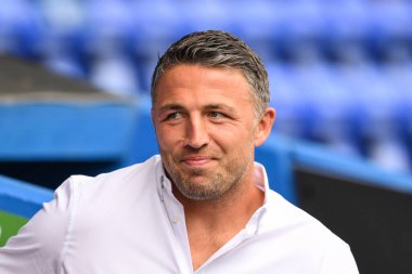 Sam Burgess Warrington Wolves 'un baş antrenörü Betfred Süper Lig 13. Raundu öncesinde Warrington Wolves, Wigan Warriors' a karşı Halliwell Jones Stadyumu, Warrington, 1 Haziran 2024