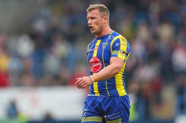 Warrington Wolves takımından Josh Drinkwater, 1 Haziran 2024 'te Halliwell Jones Stadyumu, Warrington' da oynanan 13.