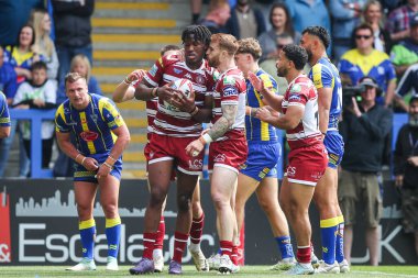 Wigan Warriors 'dan Junior Nsemba, 1 Haziran 2024' te Warrington, Warrington 'daki Halliwell Jones Stadyumu' nda oynanan 13.