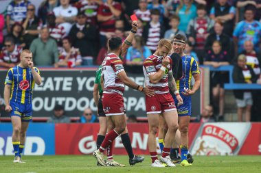 Wigan Warriors 'dan Adam Keighran, 1 Haziran 2024' te Halliwell Jones Stadyumu, Warrington, İngiltere 'de oynanan 13.