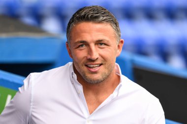 Sam Burgess Warrington Wolves 'un baş antrenörü Betfred Süper Lig 13. Raundu öncesinde Warrington Wolves, Wigan Warriors' a karşı Halliwell Jones Stadyumu, Warrington, 1 Haziran 2024