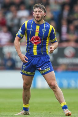 Warrington Wolves 'tan Adam Holroyd, Betfred Süper Lig 13. Raundunda Warrington Wolves, Wigan Warriors' a karşı Halliwell Jones Stadyumu, Warrington, İngiltere, 1 Haziran 2024
