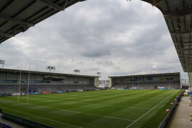 Warrington Wolves 'un evindeki Halliwell Jones Stadyumu' nun genel görünümü, Betfred Süper Lig 13. Raundu öncesinde Warrington Wolves Wigan Warriors 'a karşı Halliwell Jones Stadyumu, Warrington, 1 Haziran 2024