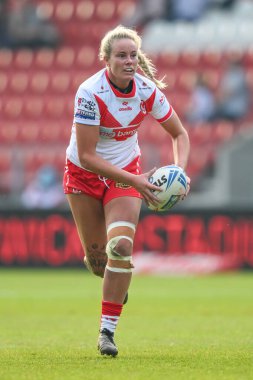 St Helens 'ten Naomi Williams, 31 Mayıs 2024' te St Helens vs Wigan Warriors 'a karşı oynanan Betfred Kadınlar Süper Ligi karşılaşmasında ilk hamlesini yaptı.