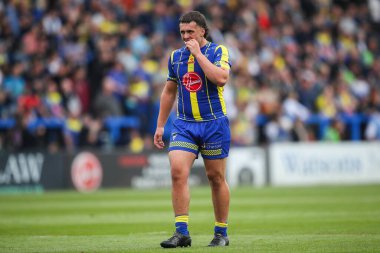 Warrington Wolves 'tan Max Wood, Betfred Süper Lig 13. Raundunda Warrington Wolves, Wigan Warriors' a karşı Halliwell Jones Stadyumu, Warrington, 1 Haziran 2024