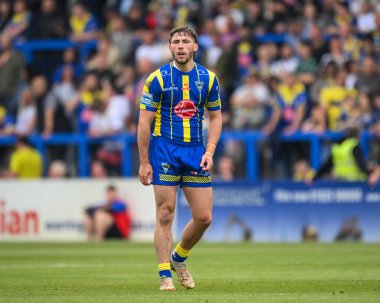 Warrington Wolves 'tan Adam Holroyd, Betfred Süper Lig 13. Raundunda Warrington Wolves, Wigan Warriors' a karşı Halliwell Jones Stadyumu, Warrington, İngiltere, 1 Haziran 2024