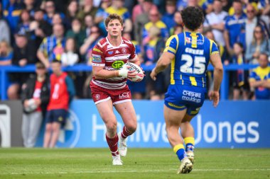 Wigan Warriors 'dan Ethan Havard 13. Betfred Süper Lig karşılaşmasında Warrington Wolves Wigan Warriors' a karşı Halliwell Jones Stadyumu, Warrington, 1 Haziran 2024