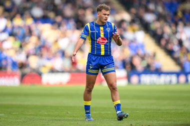Warrington Wolves 'tan Cai Taylor-Wray Betfred Süper Lig 13. Raundu' nda Warrington Wolves ile Wigan Warriors maçı sırasında Halliwell Jones Stadyumu, Warrington, İngiltere, 1 Haziran 2024