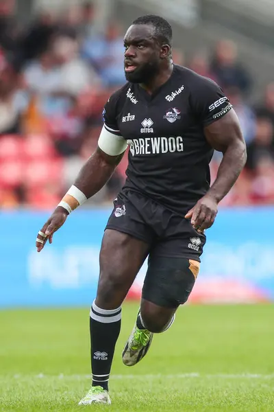 Stock image Sadiq Adebiyi of London Broncos during the Betfred Super League Round 13 match Salford Red Devils vs London Broncos at Salford Community Stadium, Eccles, United Kingdom, 2nd June 2024