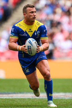 Warrington Wolves 'tan Josh Drinkwater, 8 Haziran 2024' te Wembley Stadyumu 'nda oynanan Betfred Challenge Kupası final maçı sırasında sahada. 