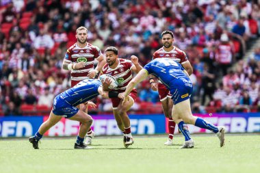 Wigan Savaşçılarından Kruise Leeming, Warrington Wolves tarafından 8 Haziran 2024 'te Wembley Stadyumu' nda oynanan Betfred Challenge Cup final maçında yenildi.  