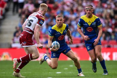 Warrington Wolves takımından Matt Dufty, 8 Haziran 2024 'te Wembley Stadyumu' nda oynanan Warrington Wolves vs Wigan Warriors final karşılaşmasında sahada. 