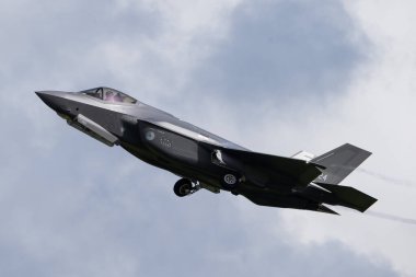 Lockheed Martin F-35A Şimşek II Koninklijke Kraliyet Hollanda Hava Kuvvetleri 'nden Luchtmacht, NATO Kaplan Buluşma Gözcüleri Günü 2' de AB, Jagel, Almanya 'nın kuzeyinde, 10 Haziran 2024' de havalandı.