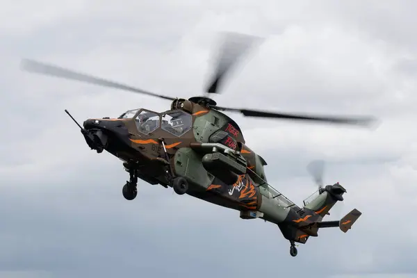 Stock image Eurocopter Tiger of  Escadrille d'Hlicoptres de Reconnaissance et d'Attaque n3 Arme de terre French Army,  during the NATO Tiger Meet Spotters Day 2 at Schleswig AB, Jagel, Germany, 10th June 2024