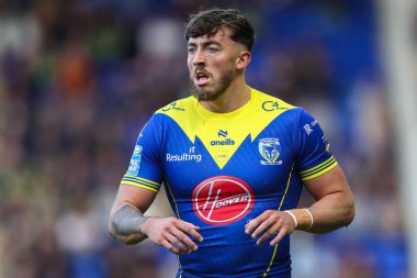 Warrington Wolves 'tan Matty Ashton 14. Betfred Süper Lig karşılaşmasında Warrington Wolves, Salford Red Devils' e karşı Halliwell Jones Stadyumu, Warrington, Birleşik Krallık, 14 Haziran 2024 