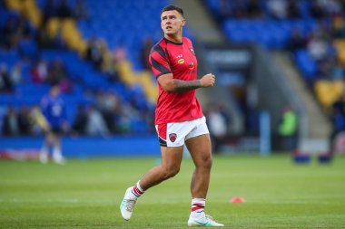 Salford Red Devils takımının oyuncusu Oli Partington, 14 Haziran 2024 'te oynanan Betfred Süper Lig karşılaşmasında Warrington Wolves, Salford Red Devils' e karşı Halliwell Jones Stadyumu, Warrington, Birleşik Krallık 'ta oynanan 14. 