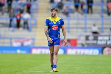 Warrington Wolves 'tan Matty Ashton 14. Betfred Süper Lig karşılaşmasında Warrington Wolves, Salford Red Devils' e karşı Halliwell Jones Stadyumu, Warrington, Birleşik Krallık, 14 Haziran 2024 