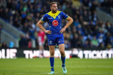 Warrington Wolves 'dan James Harrison 14. Betfred Süper Lig karşılaşmasında Warrington Wolves, Salford Red Devils' e karşı Halliwell Jones Stadyumu, Warrington, Birleşik Krallık, 14 Haziran 2024 