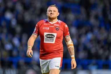 Salford Red Devils 'den Brad Singleton 14. Betfred Süper Lig karşılaşmasında Warrington Wolves, Salford Red Devils' e karşı Halliwell Jones Stadyumu, Warrington, Birleşik Krallık, 14 Haziran 2024 