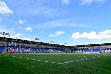 14 Haziran 2024 'te Halliwell Jones Stadyumu' nda oynanan 14. Betfred Süper Lig karşılaşması öncesinde Halliwell Jones Stadyumu 'nun genel görüntüsü Warrington Wolves - Salford Red Devils maçı. 