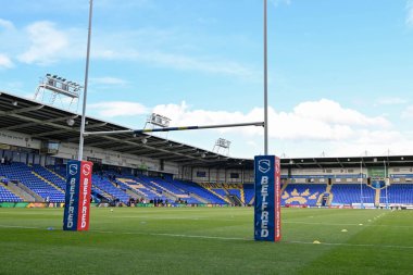 14 Haziran 2024 'te Halliwell Jones Stadyumu' nda oynanan 14. Betfred Süper Lig karşılaşması öncesinde Halliwell Jones Stadyumu 'nun genel görüntüsü Warrington Wolves - Salford Red Devils maçı. 