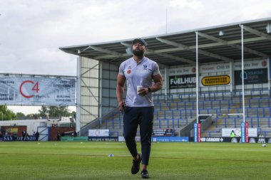 Warrington Wolves takımından Zane Musgrove, 14 Haziran 2024 'te Warrington Wolves' a karşı Salford Red Devils 'in oynadığı Betfred Süper Lig müsabakasından önce geldi. 