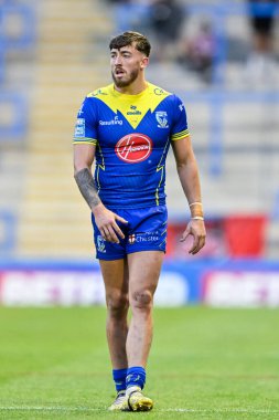 Warrington Wolves 'tan Matty Ashton 14. Betfred Süper Lig karşılaşmasında Warrington Wolves, Salford Red Devils' e karşı Halliwell Jones Stadyumu, Warrington, Birleşik Krallık, 14 Haziran 2024 