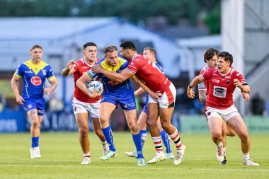 Warrington Wolves takımından James Harrison, 14 Haziran 2024 'te Warrington Wolves' a karşı Salliwell Jones Stadyumu, Warrington, İngiltere 'de oynanan 14. 