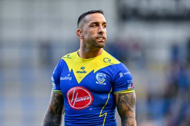 Warrington Wolves 'tan Paul Vaughan 14. Betfred Süper Lig karşılaşması öncesinde Warrington Wolves, Salford Red Devils' e karşı Halliwell Jones Stadyumu, Warrington, İngiltere, 14 Haziran 2024 