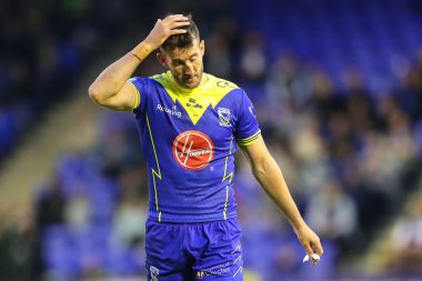 Warrington Wolves takımından Stefan Ratchford, 14 Haziran 2024 'te oynanan Betfred Süper Lig müsabakasında Warrington Wolves - Salford Red Devils maçında tepki gösterdi. 