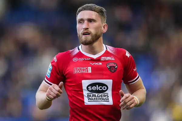 stock image Ethan Ryan of Salford Red Devils during the Betfred Super League Round 14 match Warrington Wolves vs Salford Red Devils at Halliwell Jones Stadium, Warrington, United Kingdom, 14th June 2024 