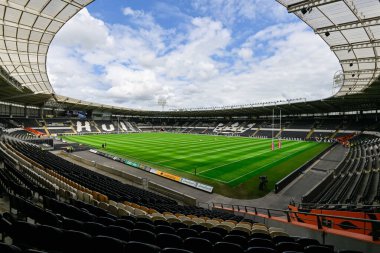 Betfred Süper Lig 15. Raundu öncesinde MKM Stadyumu 'nun genel görüntüsü Hull FC vs Warrington Wolves' a karşı 22 Haziran 2024 'te MKM Stadyumu' nda oynanacak. 