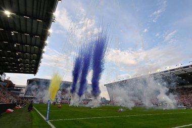 15. Betfred Süper Lig karşılaşması öncesinde Leeds Rhinos Leigh Leopards 'a karşı Headingley Stadyumu, Leeds, İngiltere 21 Haziran 2024 
