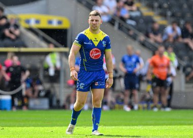 George Williams of Warrington Wolves during the Betfred Super League Round 15 match Hull FC vs Warrington Wolves at MKM Stadium, Hull, United Kingdom, 22nd June 2024  clipart