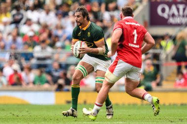 Eben Etzebeth Güney Afrika, 22 Haziran 2024 'te Twickenham Stadyumu' nda oynanan Güney Afrika - Galler maçı sırasında hareket halindeydi. 
