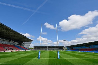 Salford Community Stadyumu 'nun genel görünümü Betfred Süper Lig 15. Raundu öncesinde Salford Red Devils St. Helens' e karşı Salford Community Stadyumu, Eccles, İngiltere, 23 Haziran 2024 