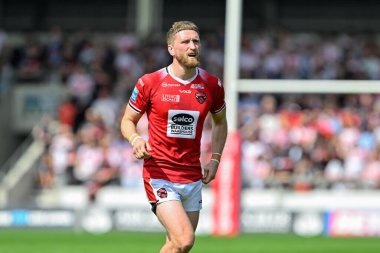 Salford Red Devils 'den Ethan Ryan 15. Betfred Süper Lig karşılaşmasında Salford Red Devils ile St. Helens arasında Salford Community Stadyumu, Eccles, Birleşik Krallık, 23 Haziran 2024 