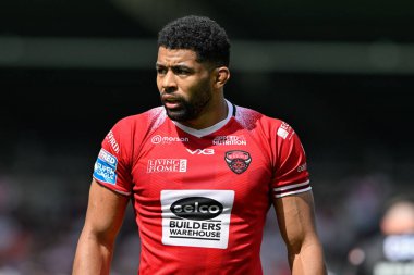 Salford Red Devils Kralı Vuniyayawa 15. Betfred Süper Lig karşılaşmasında Salford Red Devils St. Helens 'e karşı Salford Community Stadyumu, Eccles, İngiltere, 23 Haziran 2024 