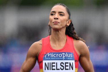 Nelsen, Birleşik Krallık Microplus Atletizm Şampiyonası sırasında Manchester Bölgesel Arena, Manchester 'da birinci gün, 29 Haziran 2024 