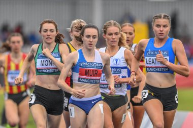 Bayanlar 1500m bayanlar ikinci tur Microplus UK Atletizm Şampiyonası 'nda birinci gün Manchester Regional Arena, Manchester, Birleşik Krallık, 29 Haziran 2024 