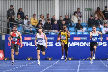 Mitchell Blake, Microplus UK Atletizm Şampiyonası 'nda erkekler 200 metre ilk maçında Manchester Regional Arena, Manchester, Birleşik Krallık' ta 2. 