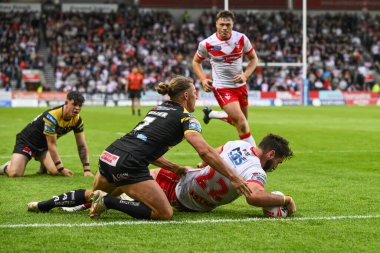 St. Helens 'ten Sam Royle, 5 Temmuz 2024' te St Helens 'e karşı Castleford Tigers' ın oynadığı Betfred Süper Lig 16. Raundunda sahaya çıkıyor.