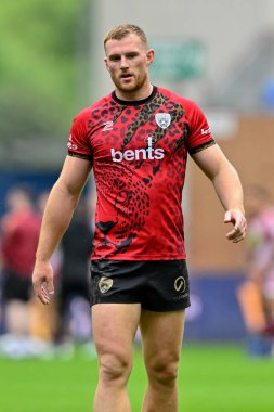 Jack Hughes of Leigh Leopards warms up ahead of the Betfred Super League Round 16 match Wigan Warriors vs Leigh Leopards at DW Stadium, Wigan, United Kingdom, 5th July 2024  clipart